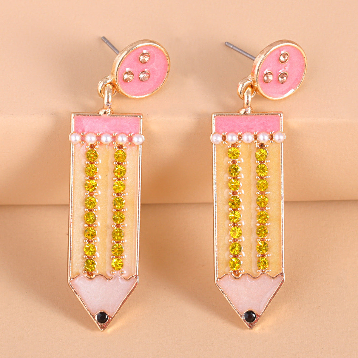 Alloy colored pencil fun earrings MIC-JuJ011