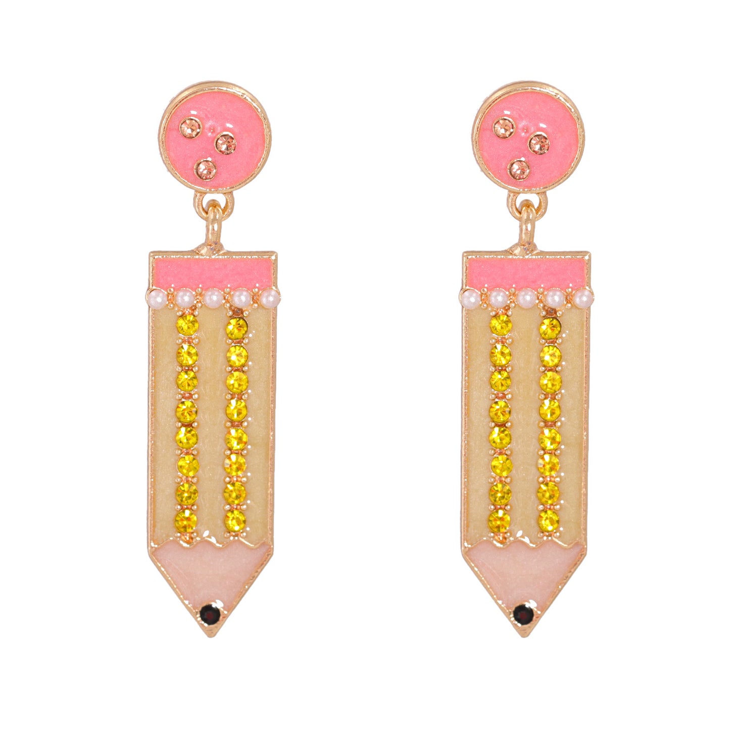 Alloy colored pencil fun earrings MIC-JuJ011