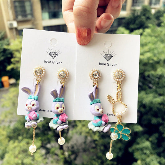 S925 Silver Post Cartoon Earrings MIC-XingJ034