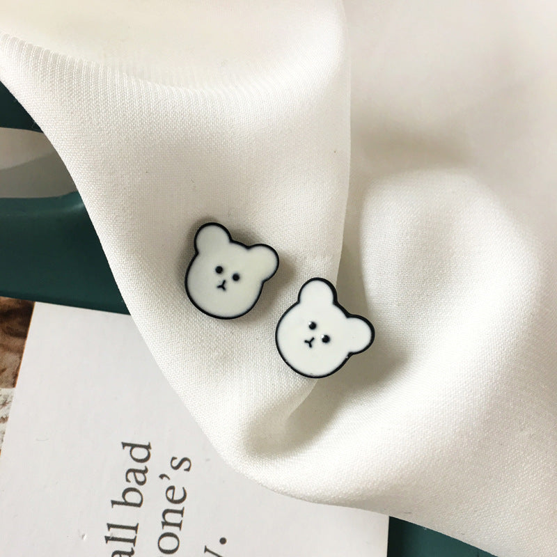 Alloy Bear Simple Earstuds MIC-BaoY039