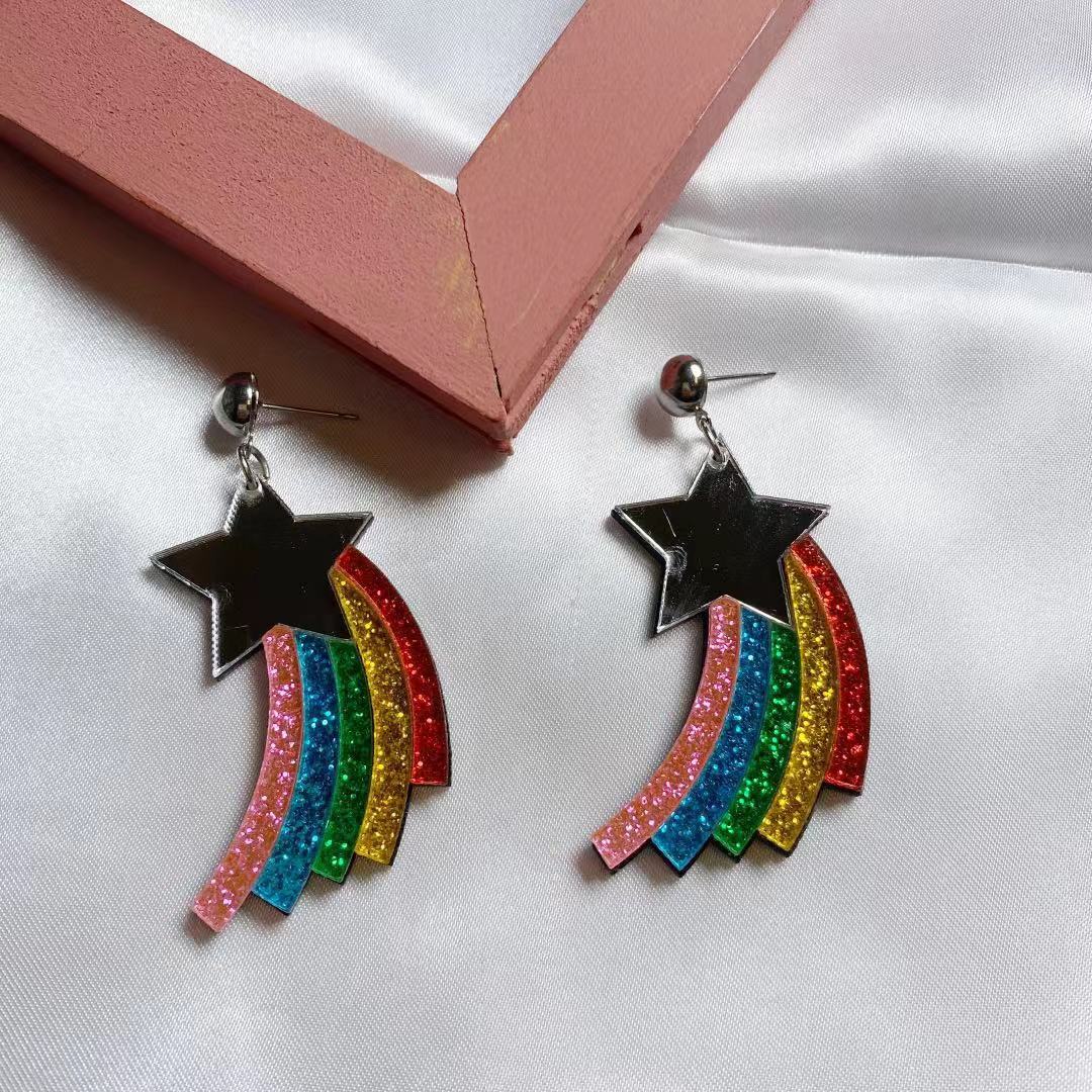 Acrylic rainbow shaped earrings MIC-ChiC002