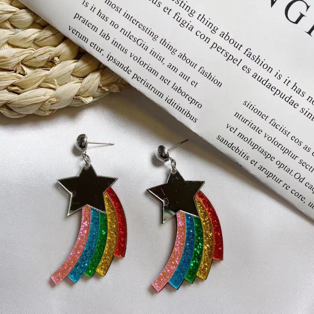 Acrylic rainbow shaped earrings MIC-ChiC002