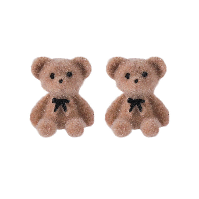 Alloy velvet butterfly teddy bear earrings MIC-MiS022