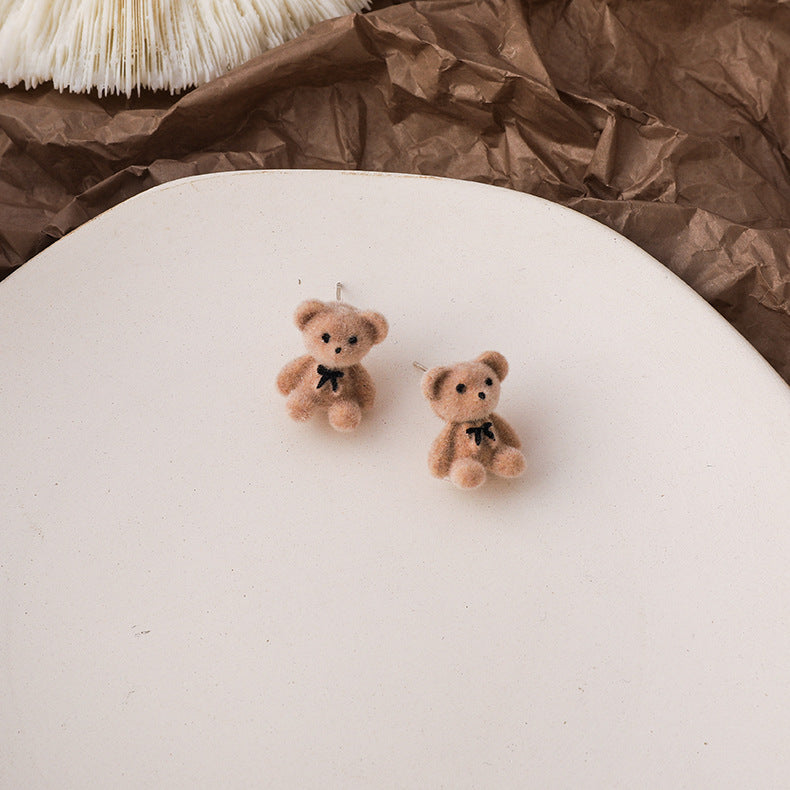 Alloy velvet butterfly teddy bear earrings MIC-MiS022