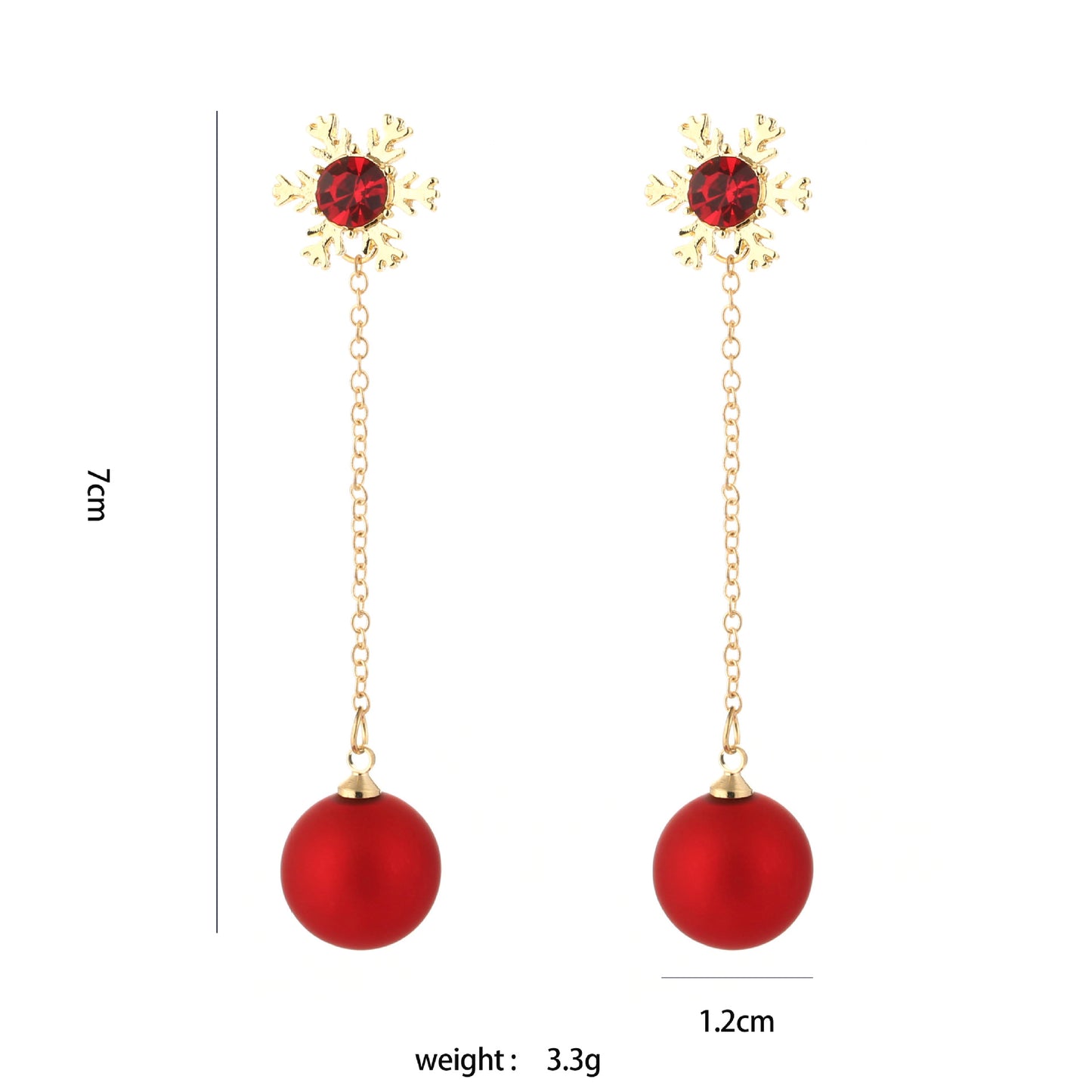 Alloy Christmas Snowflake Red Pearl Earrings (Minimo de Compra 2) MIC-MDD097