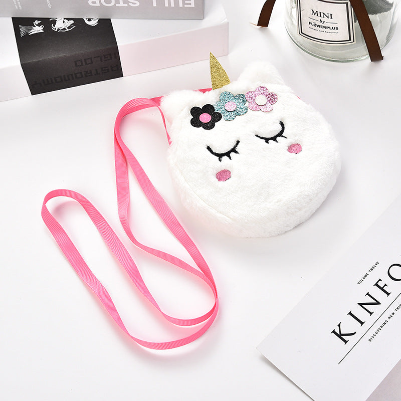 Plush cartoon unicorn messenger shoulder bag(Minimo de compra 5) MIC-SaiM002