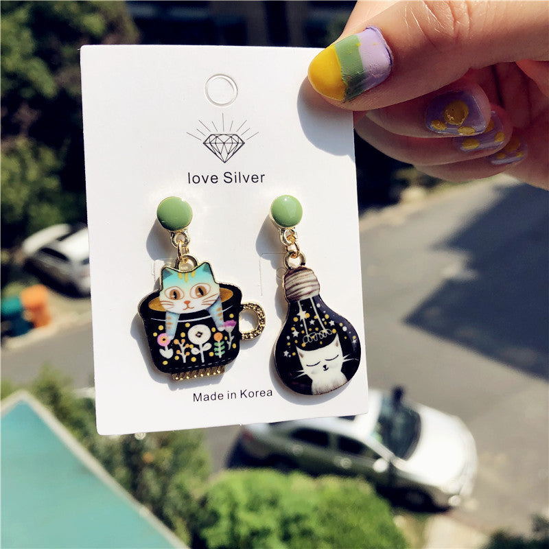 Alloy cartoon cute cat slave series earrings MIC-XingJ079