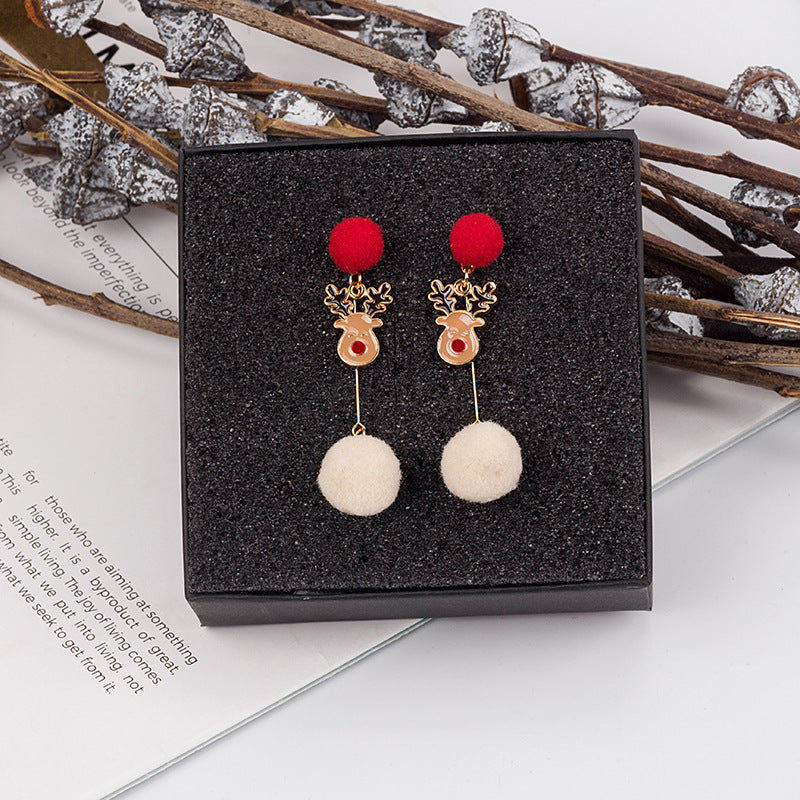 Alloy New Christmas Hair Ball Earrings (Minimo de Compra 2) MYA-MDD077