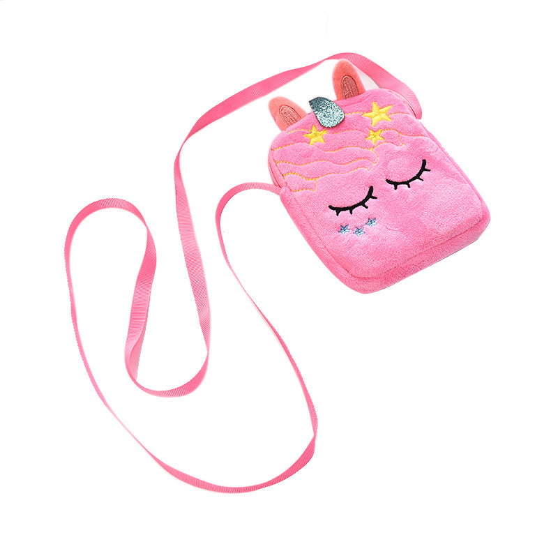 Plush cartoon unicorn messenger shoulder bag(Minimo de compra 5) MIC-SaiM002