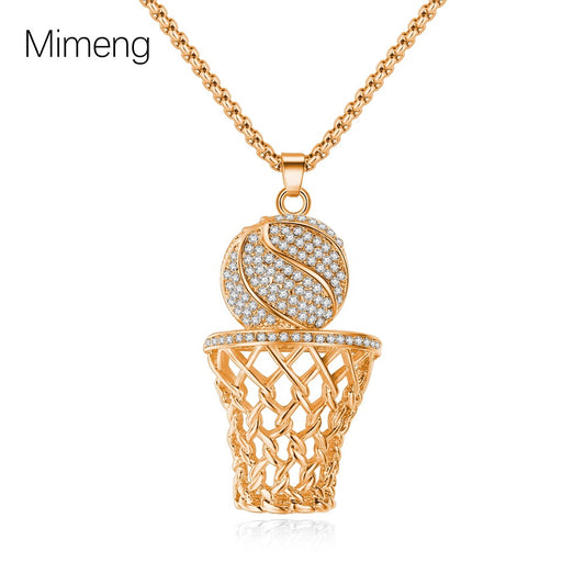 Alloy Basketball Frame Basket Frame Necklace (Minimo de Compra 2)  MYA-WeiL006