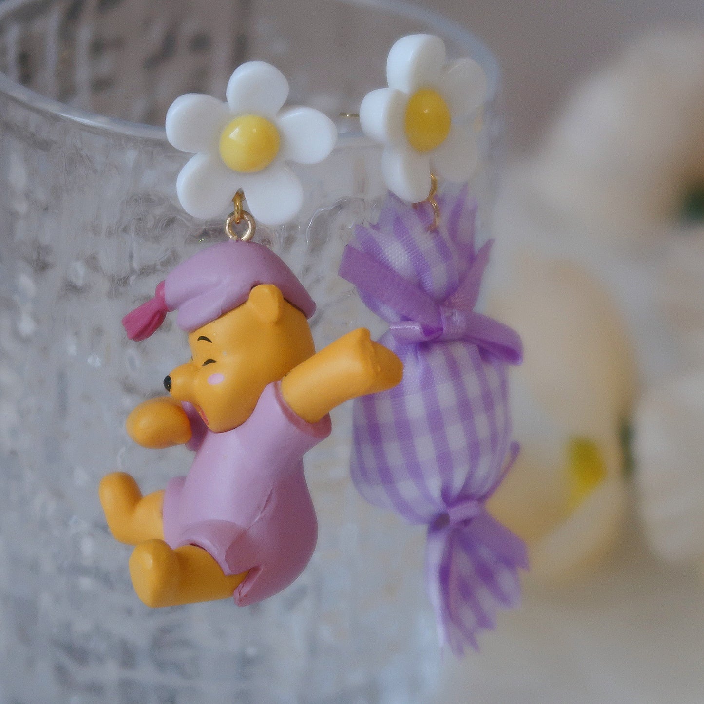 Resin cartoon girl purple earrings MIC-XME005