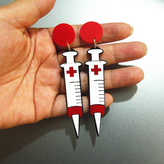 Acrylic syringe injection earrings MIC-NingD039