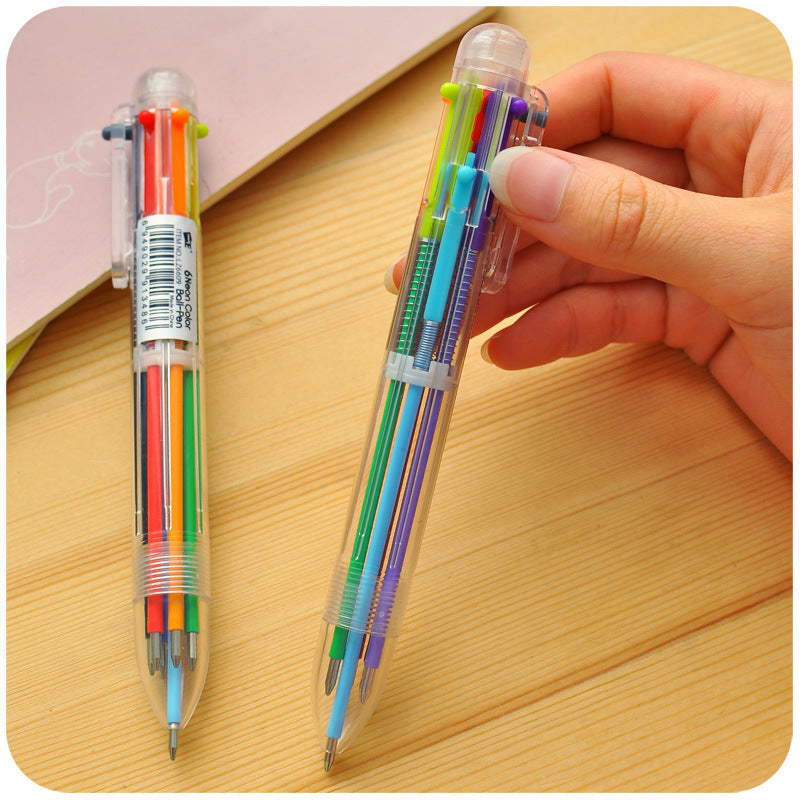 Random Cartoon Multicolor Plastic Multifunction Push Ballpoint Pen HMu001