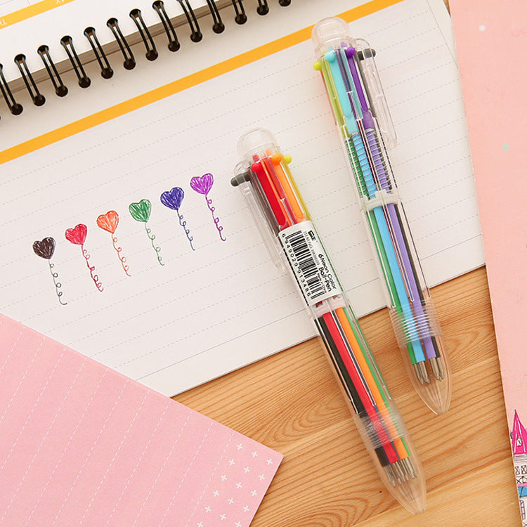 Random Cartoon Multicolor Plastic Multifunction Push Ballpoint Pen HMu001