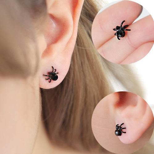 Alloy black spider earrings (Minimo de Compra 2) MYA-JiX052