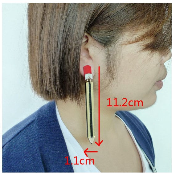 Acrylic exaggerated pencil earrings MYA-NingD026