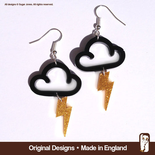 Acrylic Cute Cloud Lightning Earrings MIC-NingD030