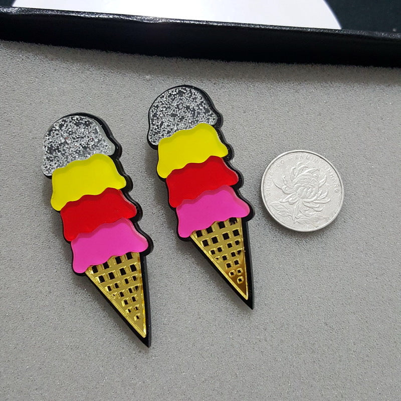 Acrylic ice cream earrings MIC-NingD009