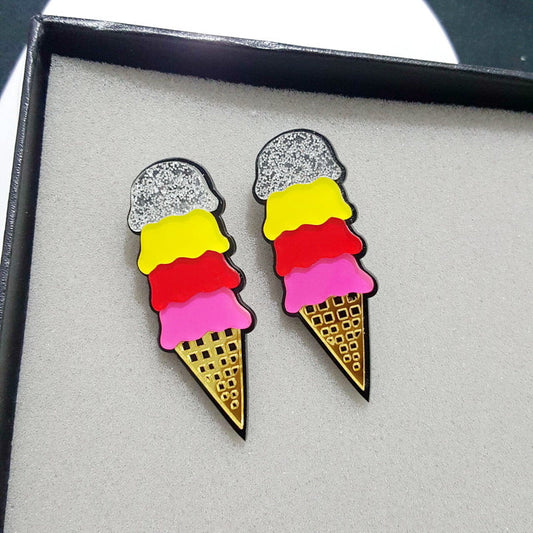 Acrylic ice cream earrings MIC-NingD009