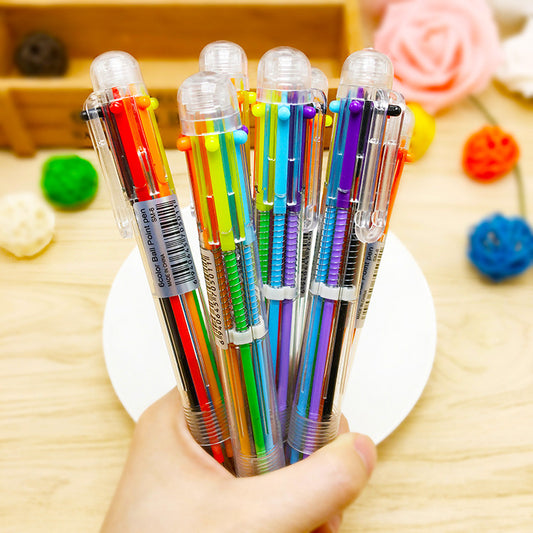 Random Cartoon Multicolor Plastic Multifunction Push Ballpoint Pen HMu001