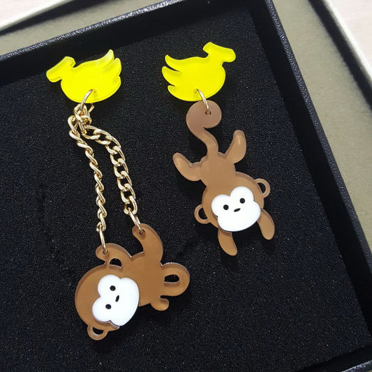 Acrylic monkey banana earrings MIC-XueP056