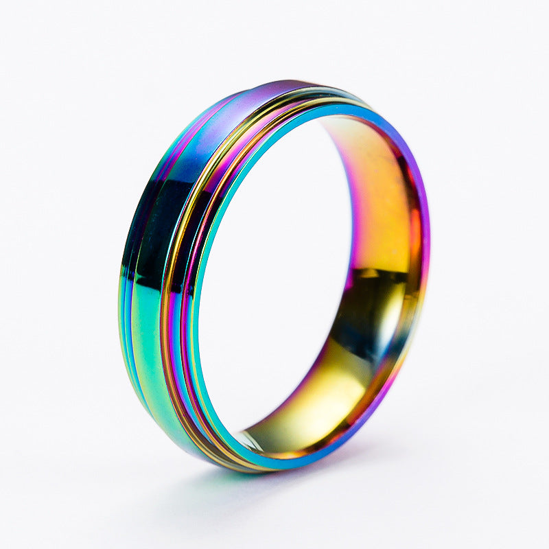 Rings Stainless Steel Colorful Glare Rainbow Minimo de compra 2 HuH003