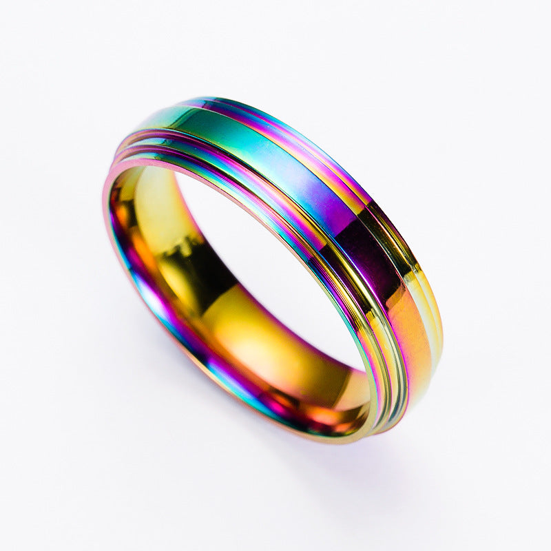 Rings Stainless Steel Colorful Glare Rainbow Minimo de compra 2 HuH003