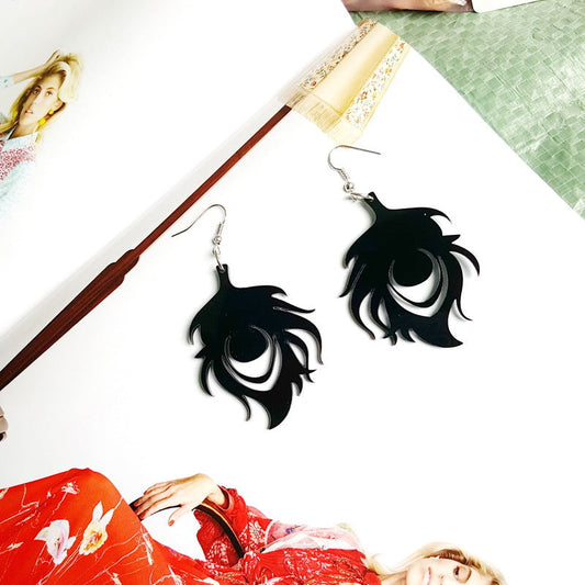 Acrylic feather earrings MIC-XueP038