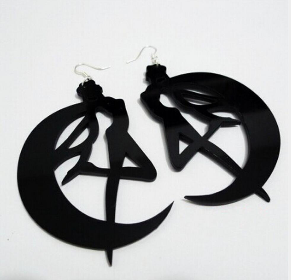 Acrylic Beauty Girl Warrior Earrings MIC-NingD025