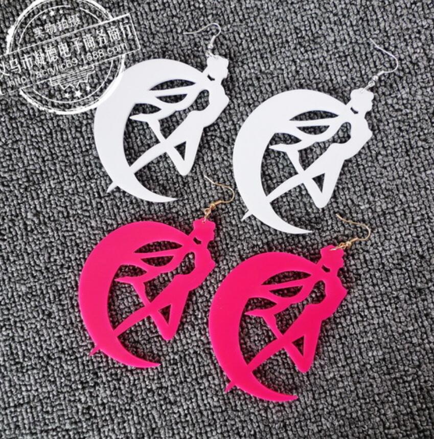 Acrylic Beauty Girl Warrior Earrings MIC-NingD025