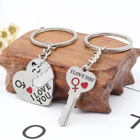 Heart Stitching Pendant Couple Alloy Keychain TianG013