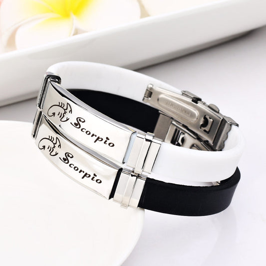 Bracelet Stainless Steel 12 Constellation Simple Minimo de compra 2 LiuJ008