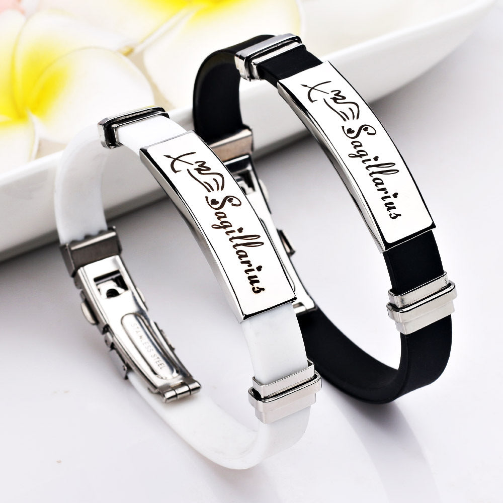 Bracelet Stainless Steel 12 Constellation Simple Minimo de compra 2 LiuJ008