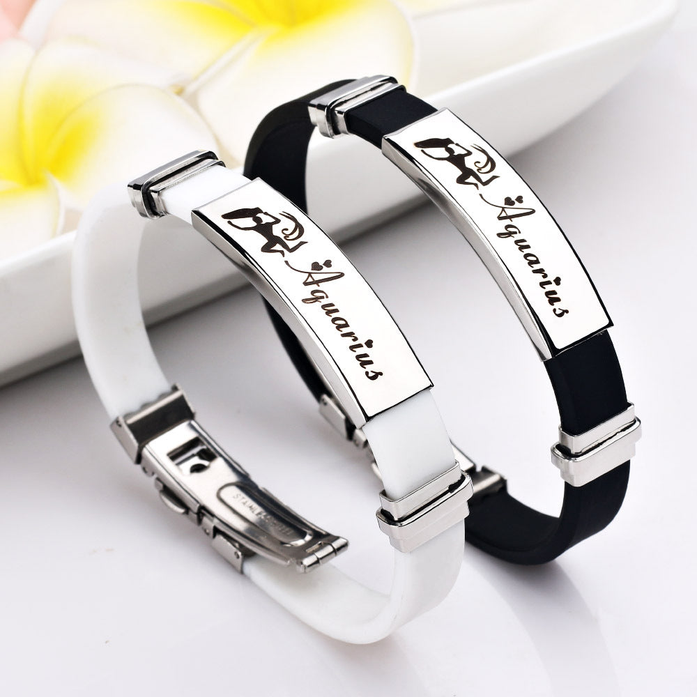 Bracelet Stainless Steel 12 Constellation Simple Minimo de compra 2 LiuJ008