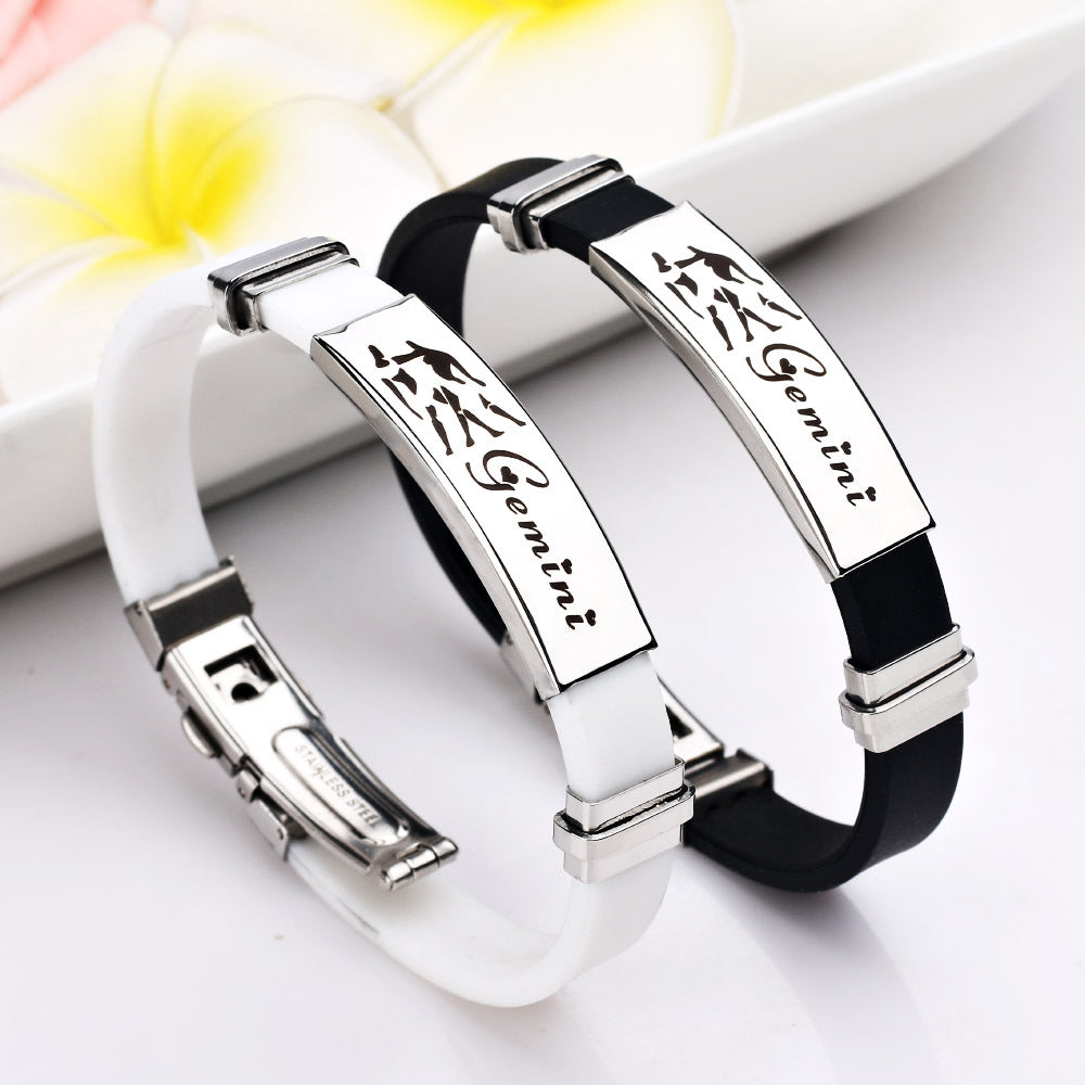 Bracelet Stainless Steel 12 Constellation Simple Minimo de compra 2 LiuJ008