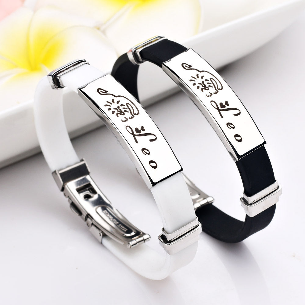 Bracelet Stainless Steel 12 Constellation Simple Minimo de compra 2 LiuJ008