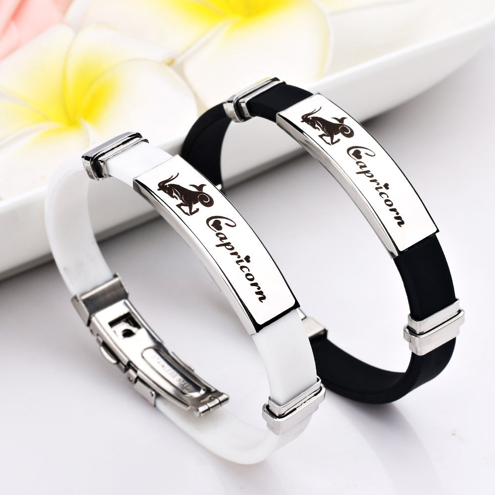 Bracelet Stainless Steel 12 Constellation Simple Minimo de compra 2 LiuJ008