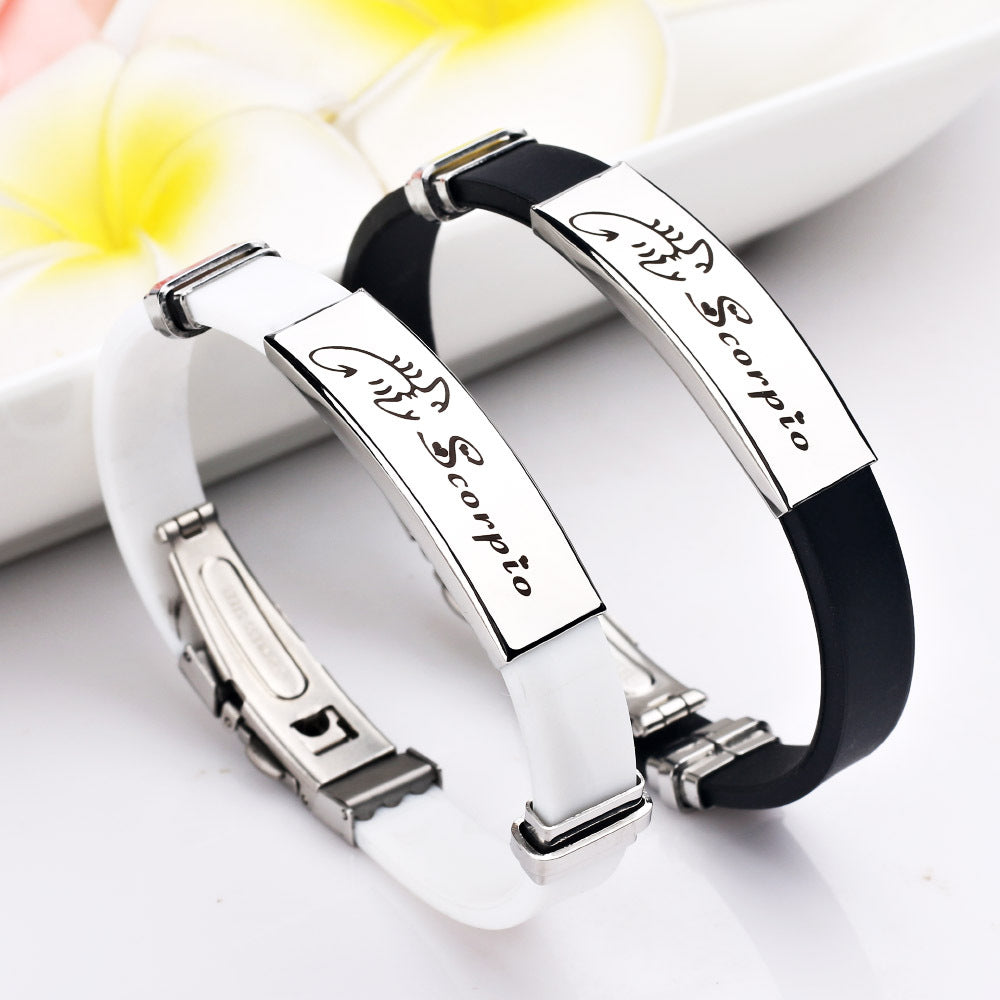 Bracelet Stainless Steel 12 Constellation Simple Minimo de compra 2 LiuJ008