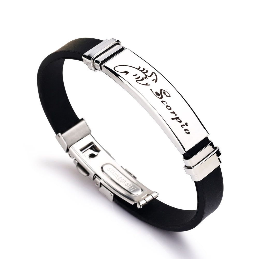 Bracelet Stainless Steel 12 Constellation Simple Minimo de compra 2 LiuJ008