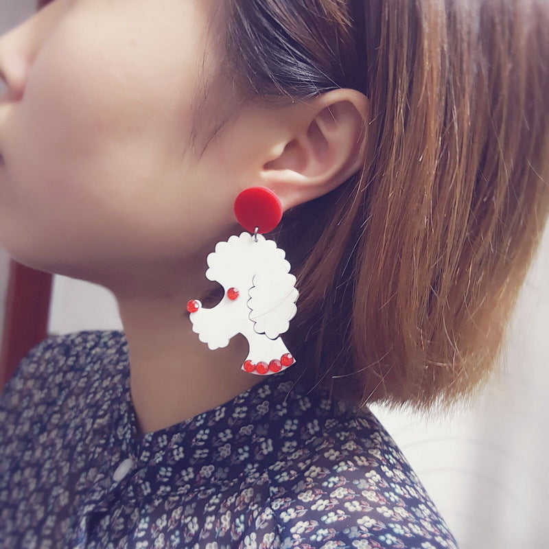 Acrylic cute VIP dog earrings MIC-NingD060