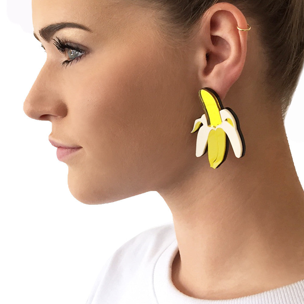 Acrylic banana exaggerated earrings MYA-XueP149