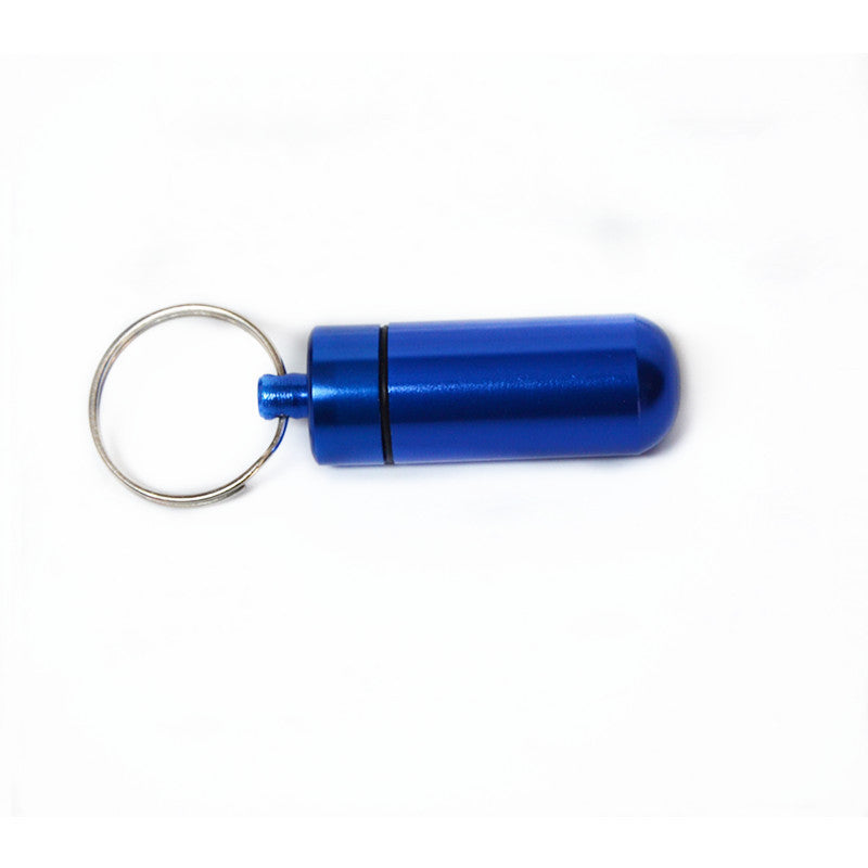 Outdoor Small Round First Aid Aluminum Alloy Pill Bottle Keychain KaBiao001