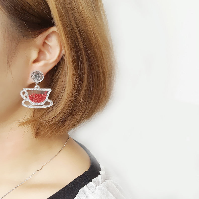 Acrylic teapot teacup earrings MYA-XueP116