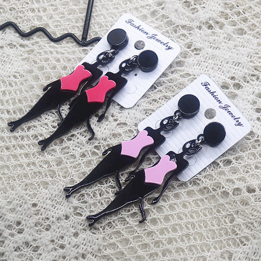 Acrylic girl cat earrings MYA-XieN031