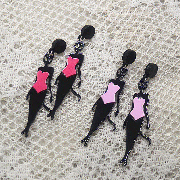 Acrylic girl cat earrings MYA-XieN031