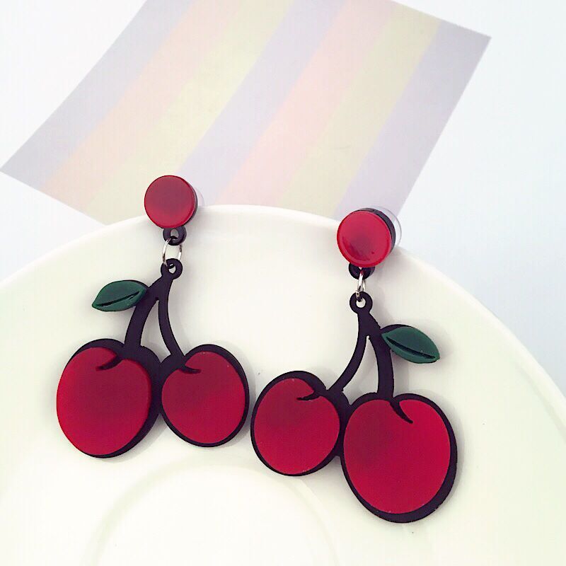 Alloy fruit lemon strawberry earrings MIC-MDD168