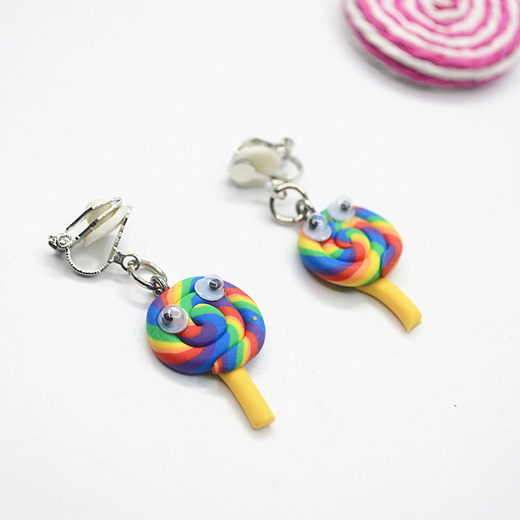 Resin colored lollipop ear clip (Minimo de Compra 2) MYA-XieN032