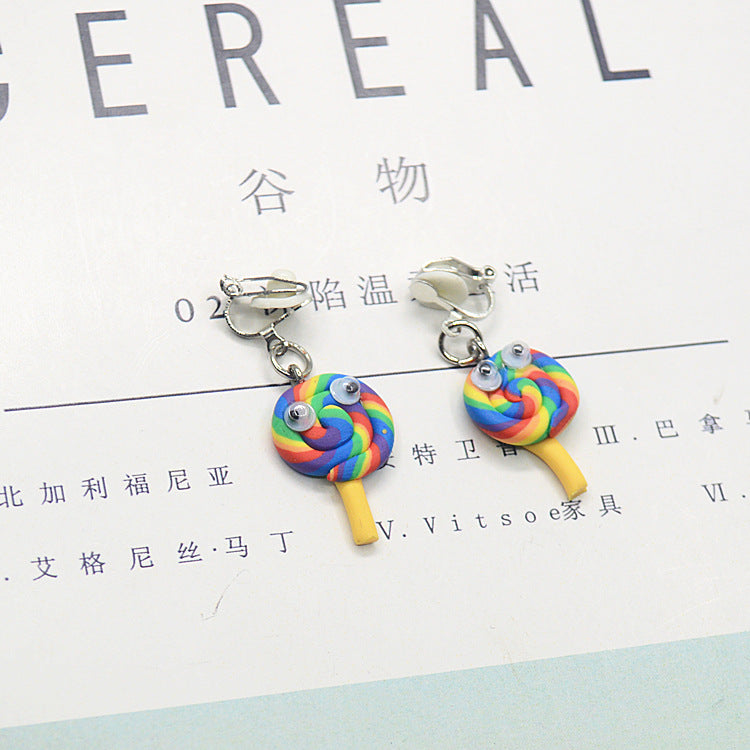 Resin colored lollipop ear clip (Minimo de Compra 2) MYA-XieN032