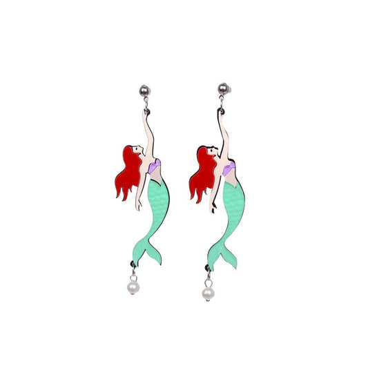 Acrylic pearl mermaid earrings MYA-XueP019