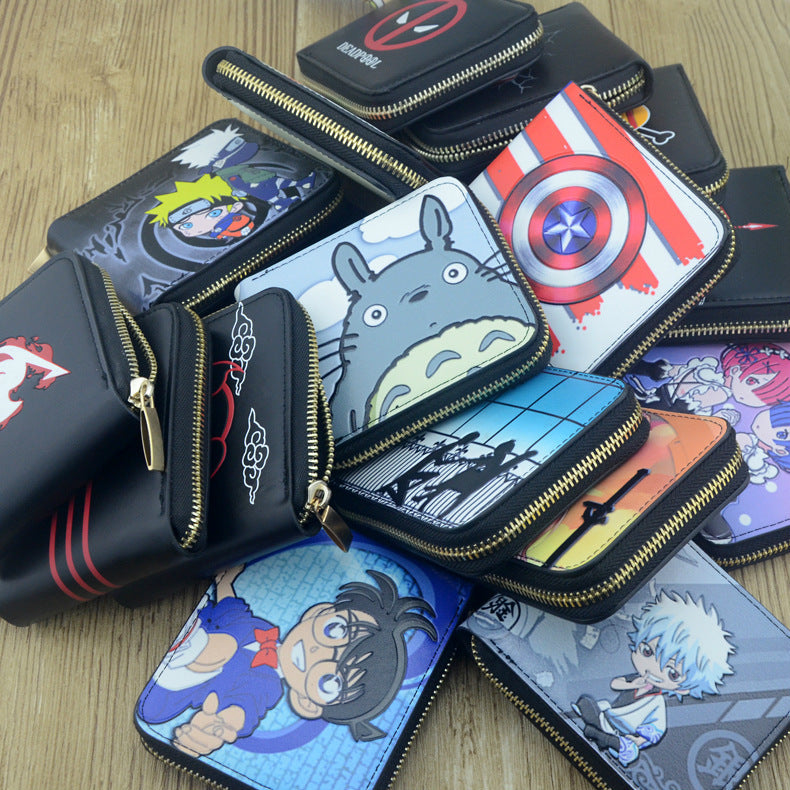 Cartoon Black Zip Around Wallet  (Minimo de compra 2）MIC-CSP001